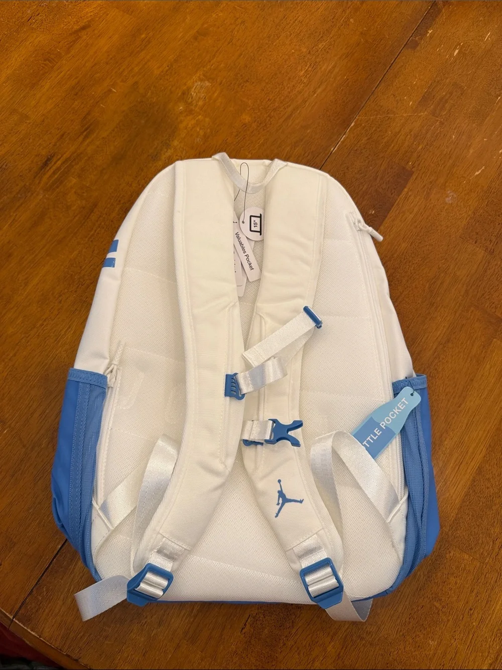 Jordan White and Light Blue Backpack
